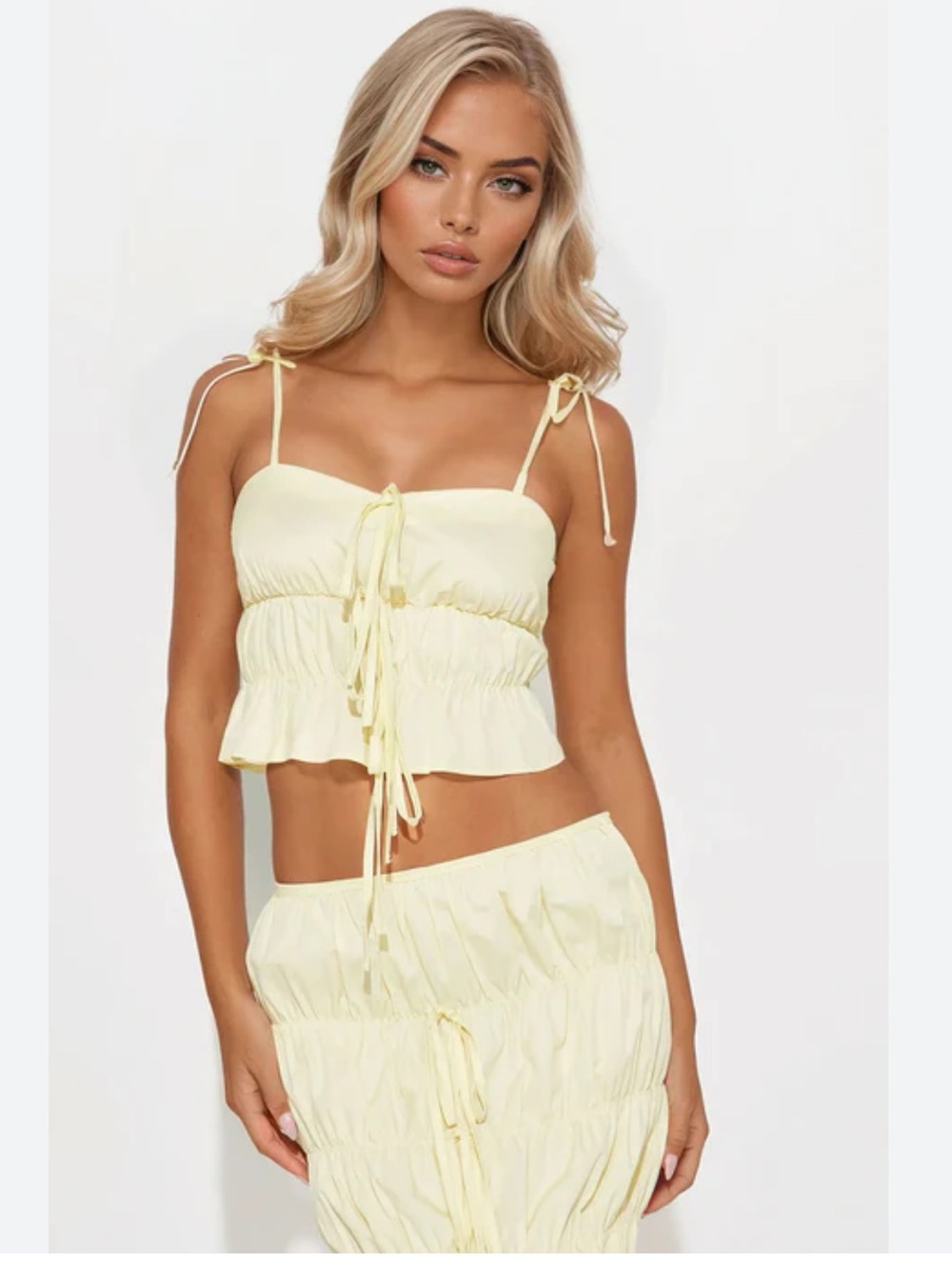 Sweet Essence Fashion Nova Yellow Maxi Dress Two-Piece Set M - Picture 2 of 6